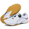 Chaussures de badminton blanches professionnelles avec semelle en gomme et lacet rotatif - 36 / 1001 Gris Blanc