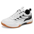 Chaussures de badminton respirantes pour hommes avec semelle en caoutchouc antidérapante - 36 / Chaussures de Badminton (2522) / Blanc Noir
