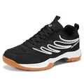 Chaussures de badminton et de tennis noires pour hommes avec mesh et semelle gomme - 36 / Chaussures de Badminton (2522) / Noir