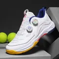 Chaussures de badminton blanches professionnelles avec double boucle rotative et semelle. - 38 / Blanc Bleu