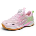 Breathable pink children's badminton and tennis shoes with non-slip sole and dial lace system - 33 / Style A6755 / Pink