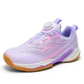 Breathable lavender children's badminton shoes with non-slip sole and dial lacing system - 33 / Style A6755 / Purple