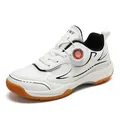 Professional breathable mesh children's badminton shoes with shock-absorbing non-slip gum sole - 30 / White Black
