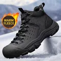 Scarponi da trekking da uomo foderati in pile con suole antiscivolo per l'inverno all'aperto - 38 / High-Top Foderato in Pile (9878) / Nero