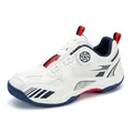 Chaussures de badminton blanches avec mesh respirant et boucle rotative rapide - 30 / Style Sportif pour Enfants (2599) / Blanc Bleu Marine