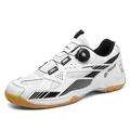 Professional white indoor sports shoes with rotary dial for table tennis training - 38 / White Black