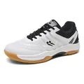 Professional breathable indoor badminton and table tennis shoes with non-slip rubber sole - 36 / White Black