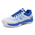 Professional breathable badminton shoes with shock absorption for indoor court sports - 36 / White Blue