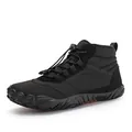 Durable black high-top mens winter hiking boots with warm fleece lining and grip sole - 38 / Style 6800 / Black