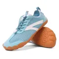 Breathable light blue fly-woven retro casual sneakers with durable gum rubber sole - 38 / Light Blue