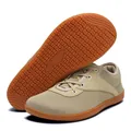 Leichte khakifarbene Barfußschuhe für Outdoor-Sport mit breiter Zehenbox und Gummisohle - 38 / Beige