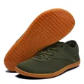 Olivgrüne Barfuß-Outdoor-Sportschuhe mit breiter Zehenbox und Gummisohle - 38 / Armeegrün