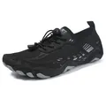Breathable quick-dry water shoes with non-slip rubber sole for beach and wading - 35 / Black (1730)