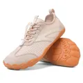 Breathable beige barefoot GAT sneakers with knit upper and gum rubber sole - 38 / Khaki