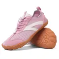 Breathable pink knit barefoot sports shoes for women with flexible gum rubber sole - 38 / Pink