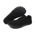 Breathable black flyknit casual shoes for men and women with lightweight barefoot sole - 36 / Black (A21)