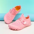 Pink children's quick-dry water shoes with breathable mesh for outdoor beach sports - 35 / Pink