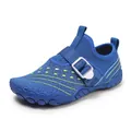 Breathable blue children's water shoes with adjustable buckle strap for beach sports - 35 / Sapphire Blue
