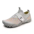 Breathable grey children's outdoor water shoes with orange accents and adjustable buckle strap - 35 / Gray