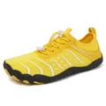 Bright yellow breathable aqua water shoes with quick-lace system and non-slip rubber sole - 36 / Yellow