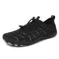 All-black atmungsaktive Barfuß-Wasserschuhe zum Schwimmen, Tauchen und Stream Hiking. - 36 / Schwarz