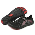 Professional breathable black and red outdoor water shoes with non-slip rubber sole for beach - 36 / Black Red (803)
