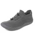 Scarpa a piedi nudi in flyknit grigio scuro con punta larga e lacci elastici - 38 / Grigio scuro
