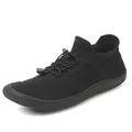 Scarpa da camminata a piedi nudi in fly-knit nera con punta larga e lacci con fermaglio - 38 / Nero