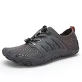 Quick-dry breathable outdoor water wading shoes in stylish grey finish with non-slip sole - 35 / Gray