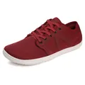Scarpe da corsa a piedi nudi bordeaux da uomo con punta larga e tomaia traspirante - 36 / Rosso
