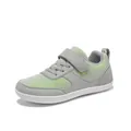 Grey and neon green outdoor children's wide-toe sports sneakers with velcro strap - 25 / Casual Sneakers (2503) / Gray