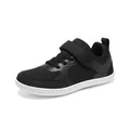 Comfortable black children's wide-toe athletic sneakers with white soles and velcro straps - 25 / Casual Sneakers (2505) / Black