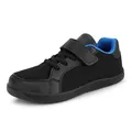 Children's black knit sports shoes featuring a wide toe box and blue interior lining - 26 / Black