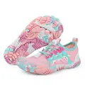 Kids pink camouflage water shoes with anti-slip rubber sole for beach and swimming activities - 38 / 2368 New Style (2368) / Pink