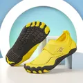 Bright yellow quick-dry water shoes for kids with non-slip rubber sole and velcro strap - 38 / A808 Thickened Sole Style (A808) / Yellow