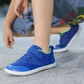 Blue kids barefoot sports shoes with breathable mesh and hook-and-loop closure - 25 / Barefoot Sports Shoes (A002) / Sapphire Blue