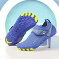 Quick-dry non-slip children's water shoes in blue and yellow for beach and pool play - 38 / A808 Thickened Sole Style (A808) / Blue