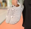 Lightweight grey kids indoor sports shoes with non-slip soles for fitness and jumping - 37 / Gray