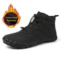 Premium black men's high-top winter snow boots with warm plush lining and non-slip sole - 36 / Style L656 / Black