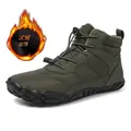 Winter green high-top snow boots for men with warm fleece lining and non-slip sole - 36 / Army Green (L656)