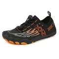Non-slip children's water shoes in black and orange for swimming and wading - 26 / Black Orange Floral