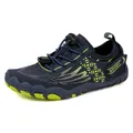 Non-slip kids quick-dry water shoe in navy blue and lime green for beach and swimming - 26 / Dark Blue