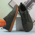 Detailed side and top view of olive green wide toe box barefoot training shoes for men - 36 / Army Green