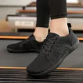 Black wide toe box barefoot training shoes for running and fitness workout sessions. - 36 / Black