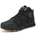 Bottes de neige d'hiver camouflage noires pour hommes avec doublure chaude en fausse fourrure - 40 / Camouflage Noir Lacet (2202)