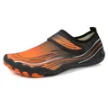 Scarpe da acqua a cinque dita arancioni e nere per nuoto all'aperto e spiaggia - 35 / Nero Arancio Floreale