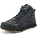 Bottes de neige camouflage gris avec doublure chaude en fausse fourrure et semelle antidérapante - 40 / Camouflage Gris Bleu Lacet (2202)