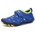 Scarpe da scoglio blu e verde lime per bambini per spiaggia e attività acquatiche - 24 / Blu zaffiro