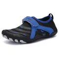 Scarpe da scoglio per bambini blu e nere per il nuoto e le attività in spiaggia - 24 / Nero/Blu