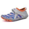 Scarpe da scoglio grigie e blu per bambini con cinturino per spiaggia e piscina - 24 / Grigio
